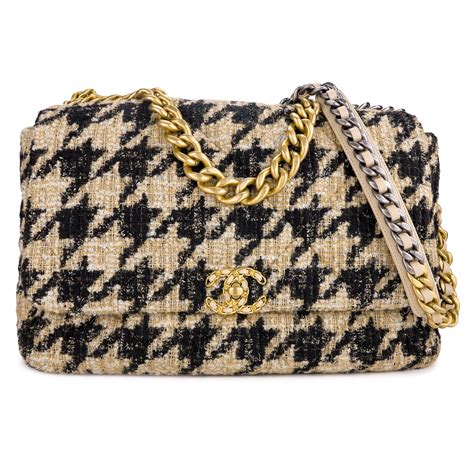 chanel 19 tweed beige|chanel bag review.